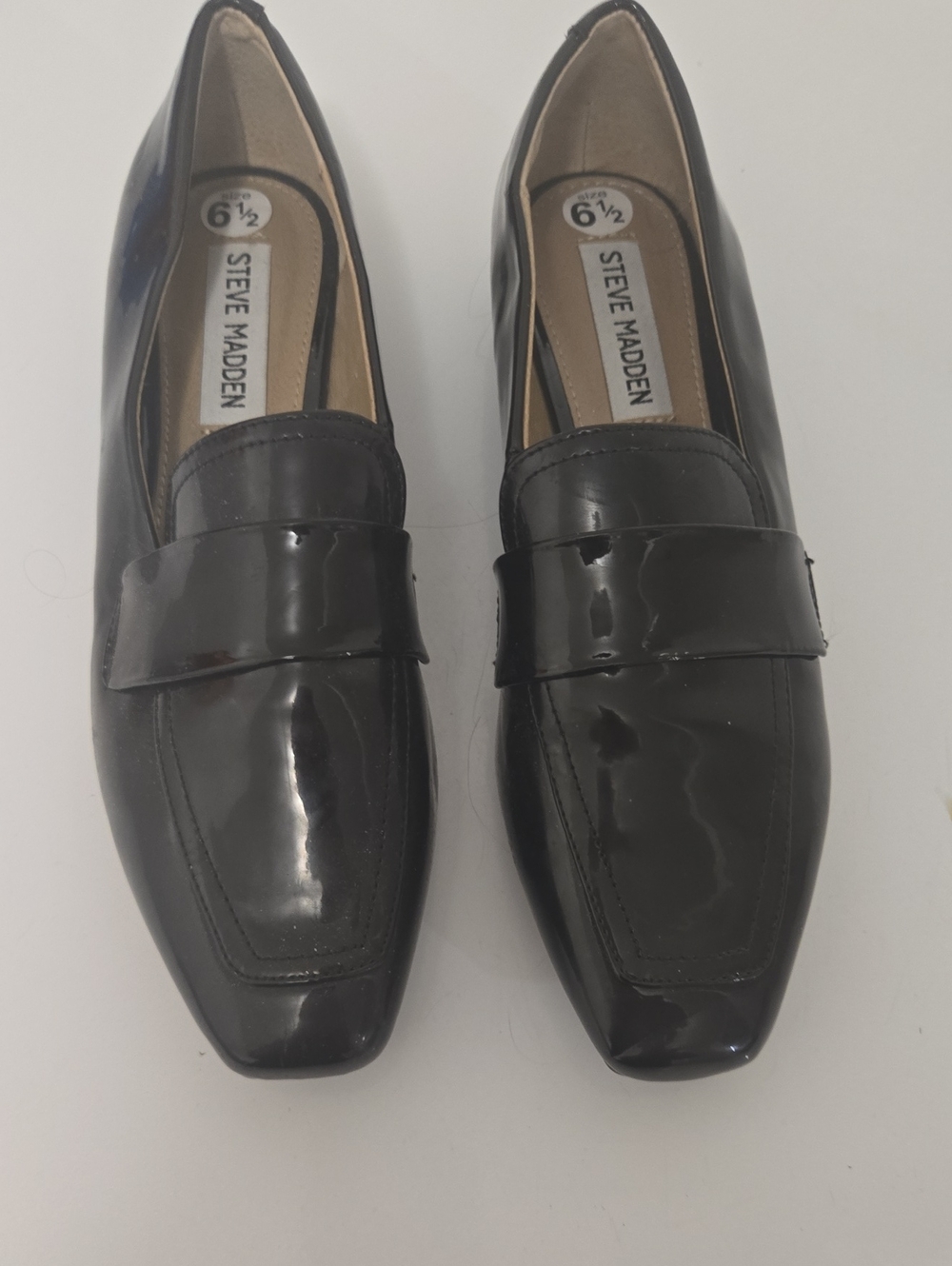 Steve Madden Black Patent Leather Slip-On Loafers